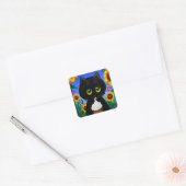 Black Cat Sticker Creationarts (Envelop)