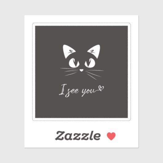 Black Cat Sticker, ik zie je kat Sticker (Vel)