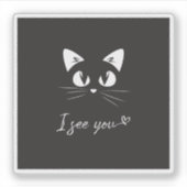 Black Cat Sticker, ik zie je kat Sticker (Voorkant)