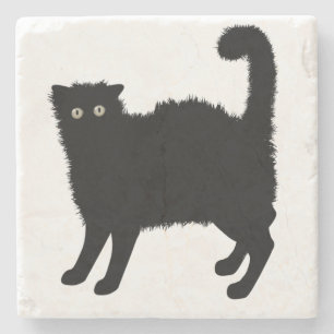 Black Cat Stone Onderzetter