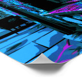 Black Cat Street Punk Neon Design Poster Print (Hoek)