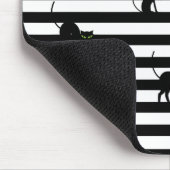 Black Cat & Stripes Color Block Muismat (Hoek)
