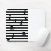 Black Cat & Stripes Color Block Muismat (Met muis)