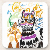 Black Cat style autumn Bier Onderzetter (Voorkant)