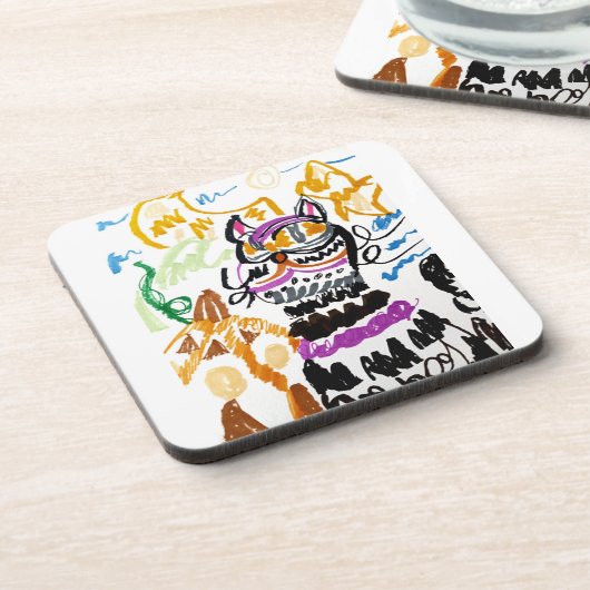 Black Cat style autumn Bier Onderzetter (Linkerzijde)