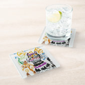 Black Cat style autumn  Glazen Onderzetter (Schuin)