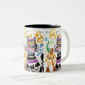 Black Cat style autumn  Tweekleurige Koffiemok (Voorkant rechts)