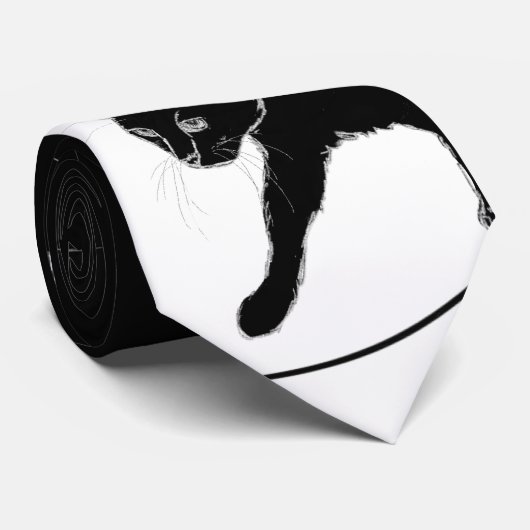 Black Cat Stylish Stropdas (Opgerold)