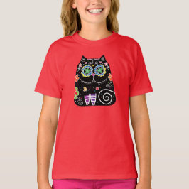 Black Cat Sugar Skull T-shirt