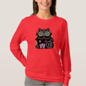 Black Cat Sugar Skull T-shirt (Voorkant)