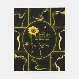 Black Cat Sunflower Starlight Je bent mijn zonnesc Fleece Deken