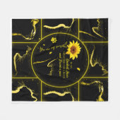 Black Cat Sunflower Starlight Je bent mijn zonnesc Fleece Deken (Voorkant (Horizontaal))