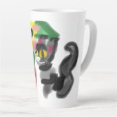 Black cat sunflowers  latte mok (Rechterhoek)