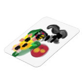 Black cat sunflowers  magneet (Linkerzijde)