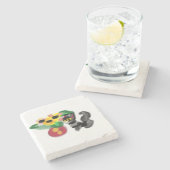 Black cat sunflowers  stenen onderzetter (Zijkant)