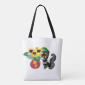 Black cat sunflowers  tote bag (Achterkant)