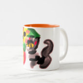 Black cat sunflowers  tweekleurige koffiemok (Voorkant rechts)