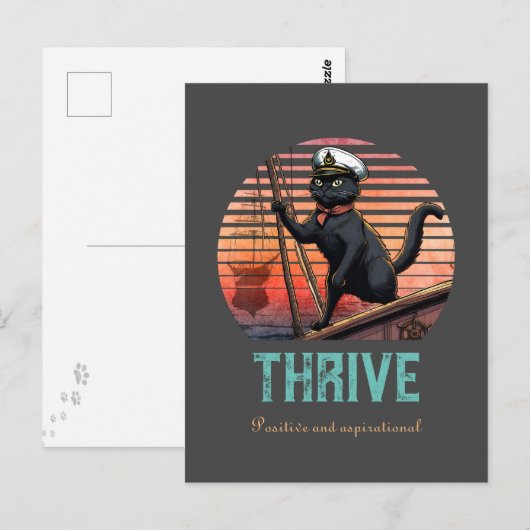 Black Cat Sunset: Een reis naar BLOEIEN Briefkaart (Voorkant / Achterkant)