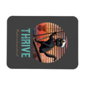 Black Cat Sunset: Een reis naar THRIVE Kaart Magneet (Horizontaal)