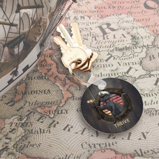 Black Cat Sunset: Een reis om te gedijen Sleutelhanger