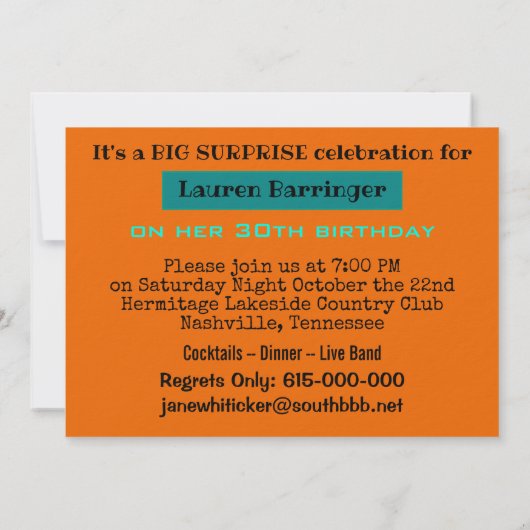 Black Cat Surprise feestje uitnodigen Kaart (Achterkant)