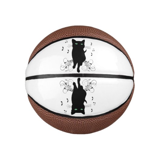 Black Cat Surrounded by Whispering Notes of Music Basketbal (Voorkant)