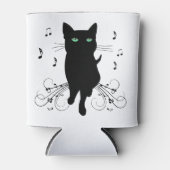 Black Cat Surrounded by Whispering Notes of Music Blikjeskoeler (Voorkant)