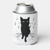 Black Cat Surrounded by Whispering Notes of Music Blikjeskoeler (Blikje Achterkant)