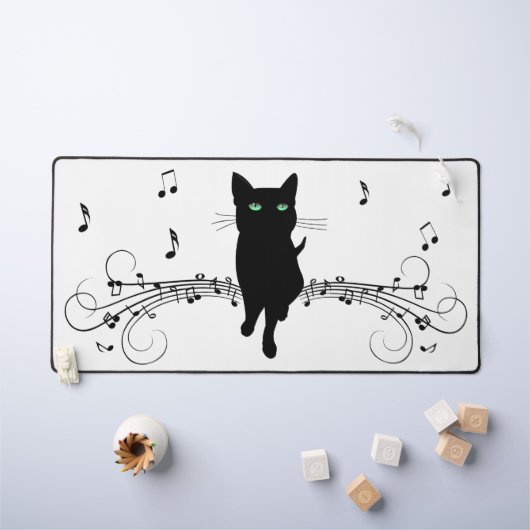 Black Cat Surrounded by Whispering Notes of Music Bureaumat (Kindertafel)
