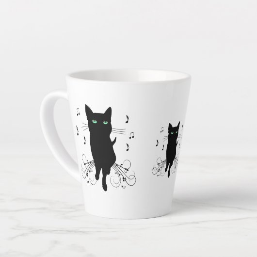 Black Cat Surrounded by Whispering Notes of Music Latte Mok (Linkerhoek)