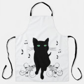 Black Cat Surrounded by Whispering Notes of Music Schort (Voorkant)