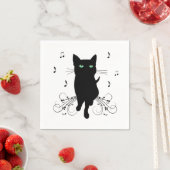 Black Cat Surrounded by Whispering Notes of Music Servet (Insitu)