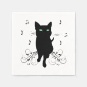Black Cat Surrounded by Whispering Notes of Music Servet (Voorkant)