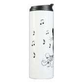 Black Cat Surrounded by Whispering Notes of Music Thermosbeker (Gedraaid links)