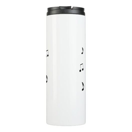 Black Cat Surrounded by Whispering Notes of Music Thermosbeker (Achterkant)