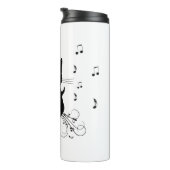 Black Cat Surrounded by Whispering Notes of Music Thermosbeker (Geroteerd rechts)