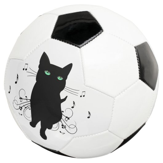 Black Cat Surrounded by Whispering Notes of Music Voetbal (Drie kwart)