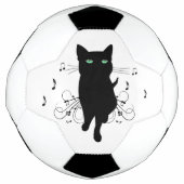 Black Cat Surrounded by Whispering Notes of Music Voetbal (Voorkant)