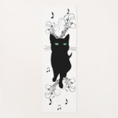 Black Cat Surrounded by Whispering Notes of Music Yogamat (Voorkant)