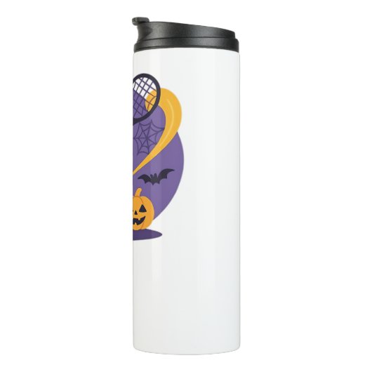 Black Cat Tennis Serveer Essentiële T-Shirt Thermosbeker (Geroteerd rechts)