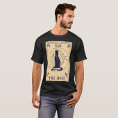 Black Cat The Moon Tarot Kaart Tarot Witchy  T-shirt (Voorkant volledig)