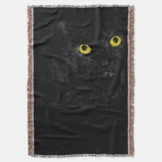 Black Cat Throw Blanket Deken (Voorkant Verticaal)