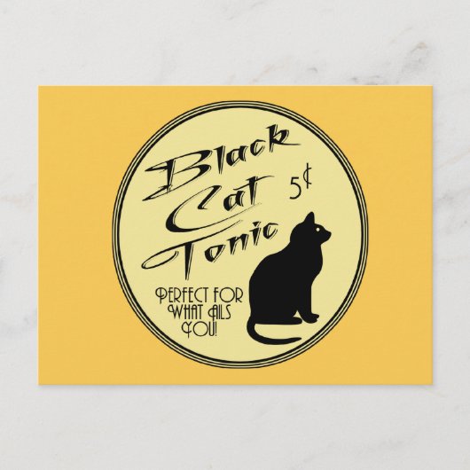 Black Cat Tonic Briefkaart (Voorkant)
