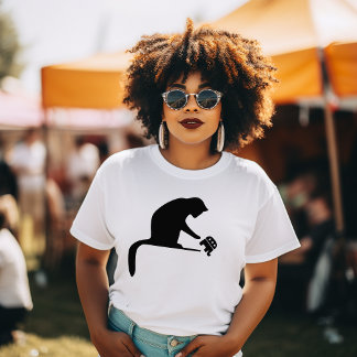 Black Cat Toss Republican off the Table T-shirt