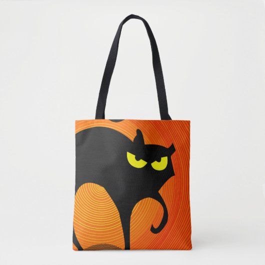 Black Cat Tote Bag (Voorkant)