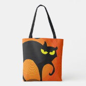 Black Cat Tote Bag (Achterkant)