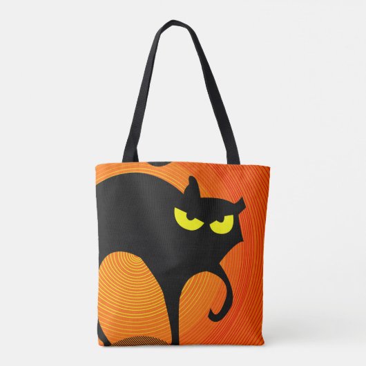 Black Cat Tote Bag (Achterkant)