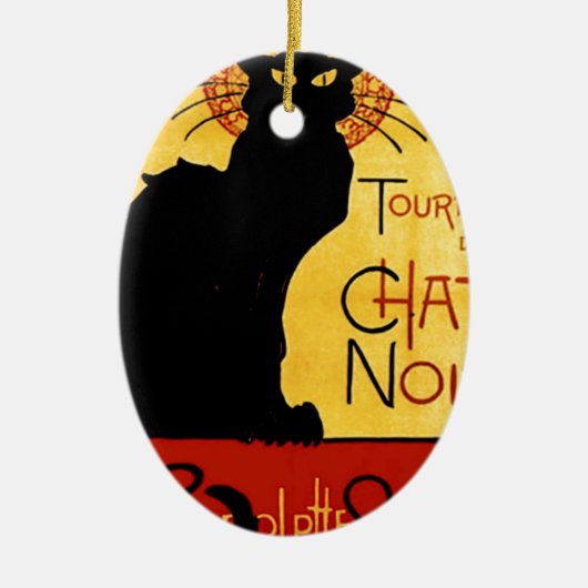 Black Cat  Tournée du Chat Noir, Theophile Keramisch Ornament (Voorkant)