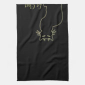 Black Cat Towel Aangepast Tea Towelen Kat Decor Theedoek (Verticaal)