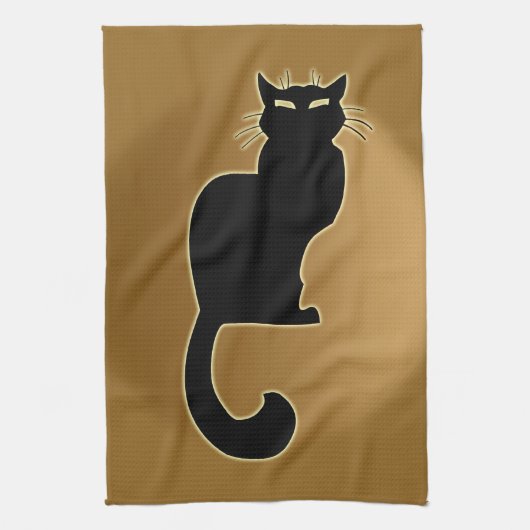 Black Cat Towel Black Cat Art Tea Towels Cat Decor Theedoek (Verticaal)